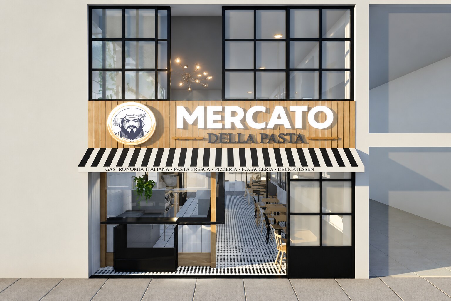 Diseño del local de Mercato della Pasta en Cali